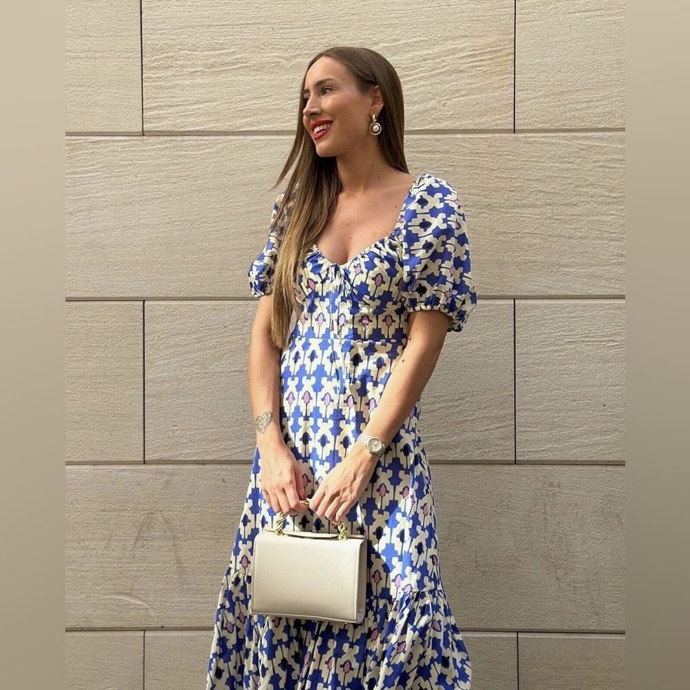 Bloggers Favorite Zara Geometric Maxi Dress XL NWT - Picture 3 of 14